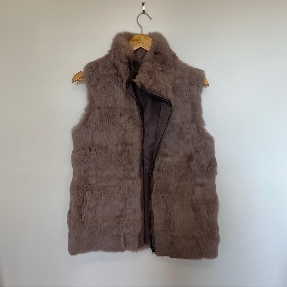 La Fiorentina Genuine Real Rabbit Fur Vest Mauve S/M